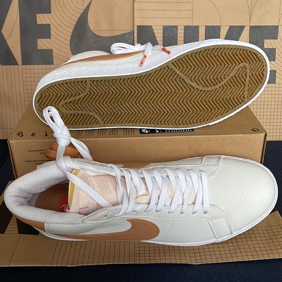 Nike SB Zoom Blazer Mid ISO white/LT cognac-white-white Men’s - Picture 4 of 16
